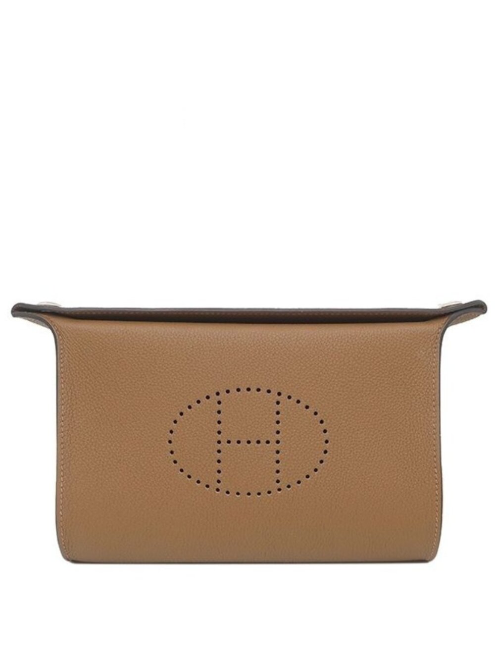 Hermes Shoulder Bag Vide Poche Togo Halzan Silver Brown Crossbody